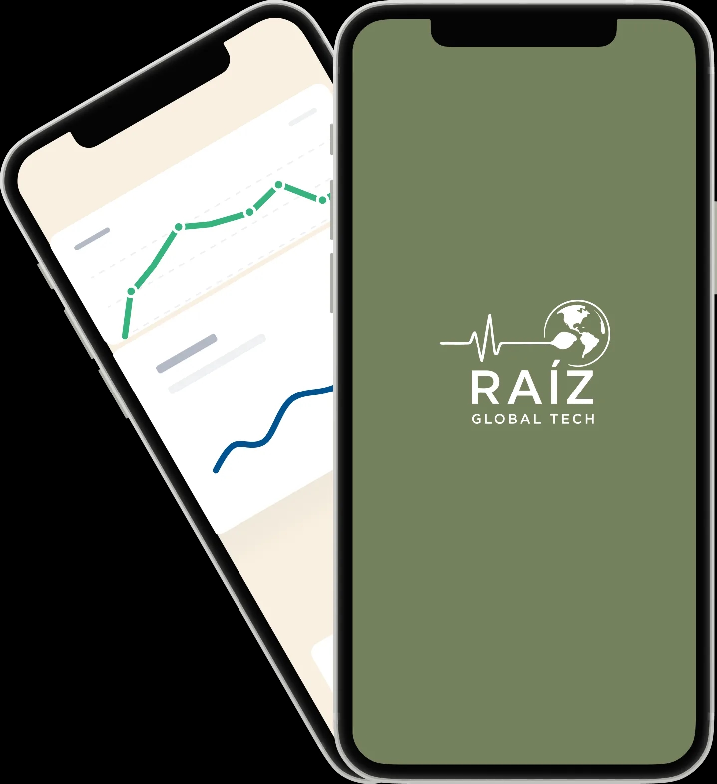 Dos iPhones mostrando la app