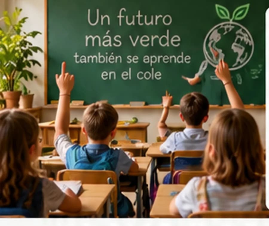 Aula de colegio con educación ambiental