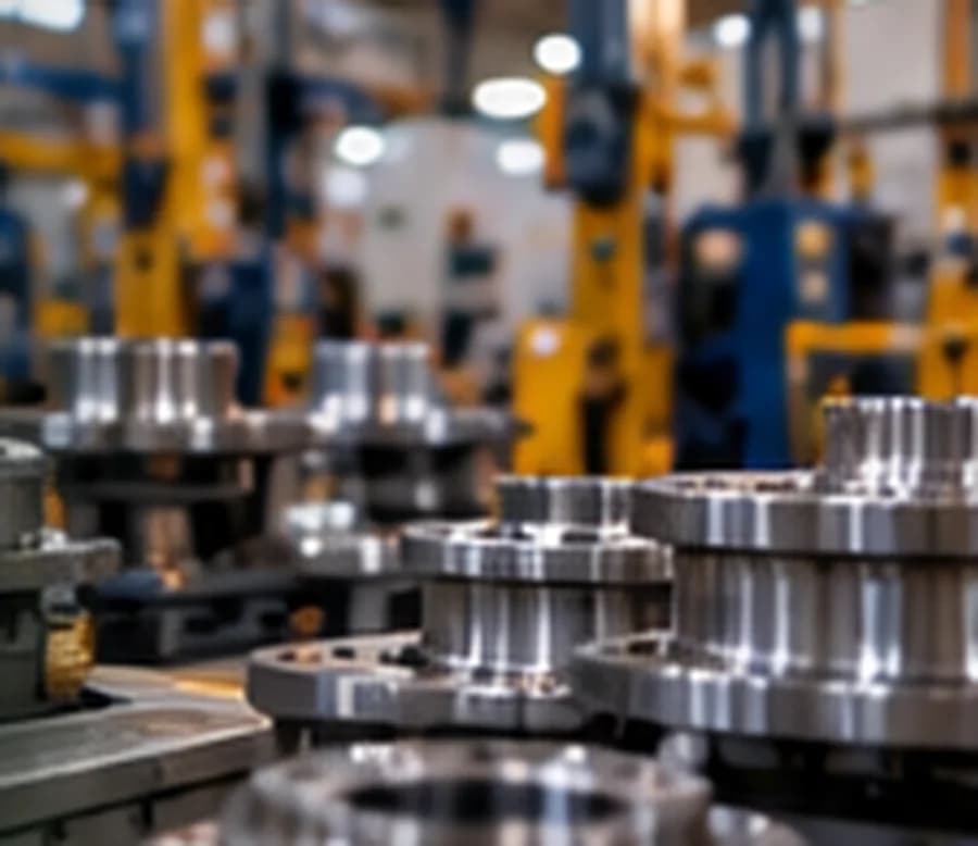 Piezas mecanizadas en planta industrial